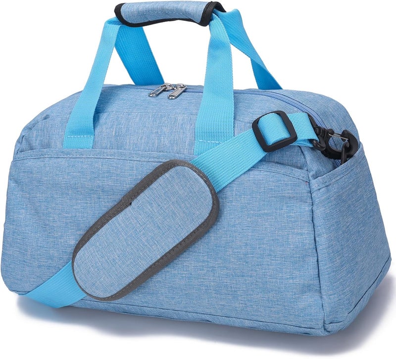 Ineetatu 14 inch Small Gym Bag for Women & Men, Mini Duffel Bag for Travel Sports Lightweight Carry On Bag (Light Blue) - Image 1